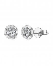 ROUND SHAPE BAGUETTE DIAMOND STUDS (TE1939)