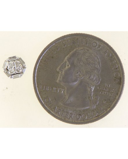 ROUND SHAPE BAGUETTE DIAMOND STUDS (TE1939)