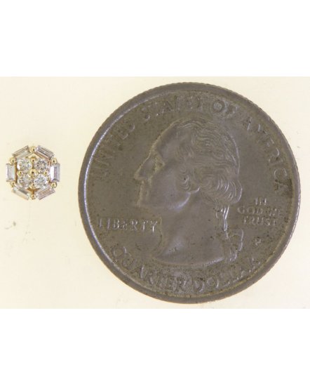 ROUND SHAPE BAGUETTE DIAMOND STUDS (TE1939)