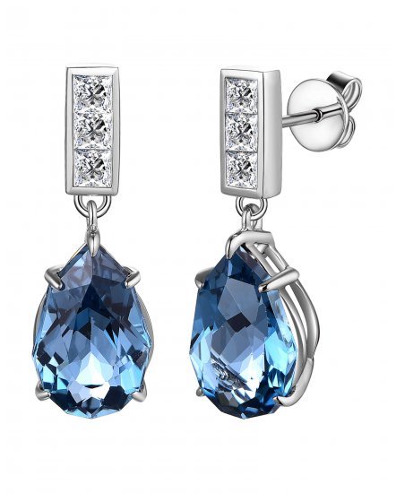 PEAR SHAPE LONDON BLUE TOPAZ DIAMOND DANGLING (TE1963)