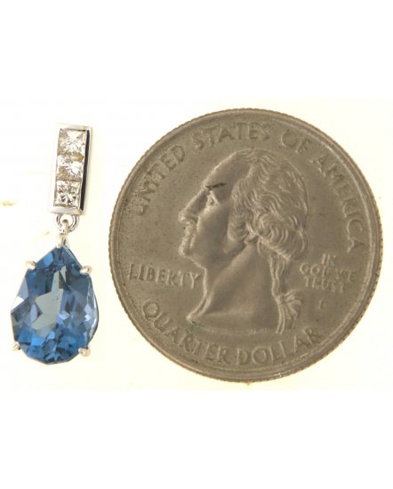 PEAR SHAPE LONDON BLUE TOPAZ DIAMOND DANGLING (TE1963)