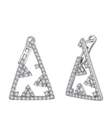 TRIANGLE STYLE DIAMOND HOOPS (TE1969)