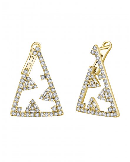 TRIANGLE STYLE DIAMOND HOOPS (TE1969)