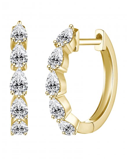 PEAR SHAPE DIAMOND HUGGIES (TE1976)