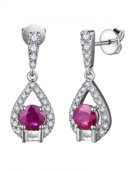PEAR STYLE RUBY DIAMOND DANGLING (TE1979)