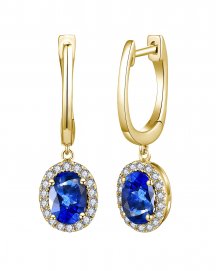 OVAL SAPPHIRE DIAMOND DANGLING (TE1980)