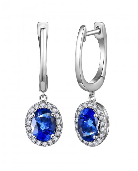OVAL SAPPHIRE DIAMOND DANGLING (TE1980)