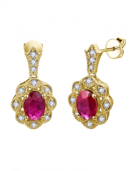 OVAL RUBY DIAMOND DANGLING (TE1987)