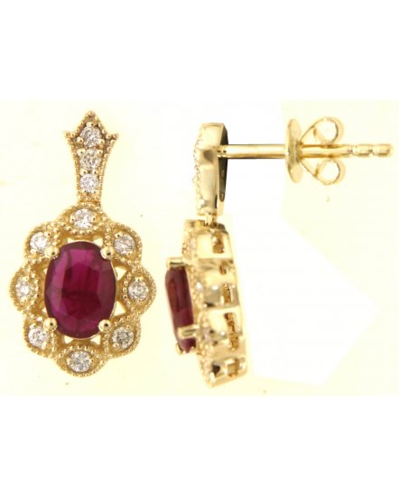 OVAL RUBY DIAMOND DANGLING (TE1987)