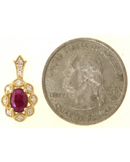 OVAL RUBY DIAMOND DANGLING (TE1987)