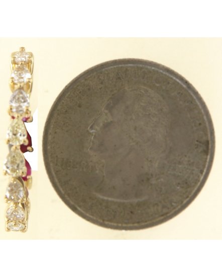 INSIDE OUTSIDE RUBY DIAMOND HOOPS (TE1996)