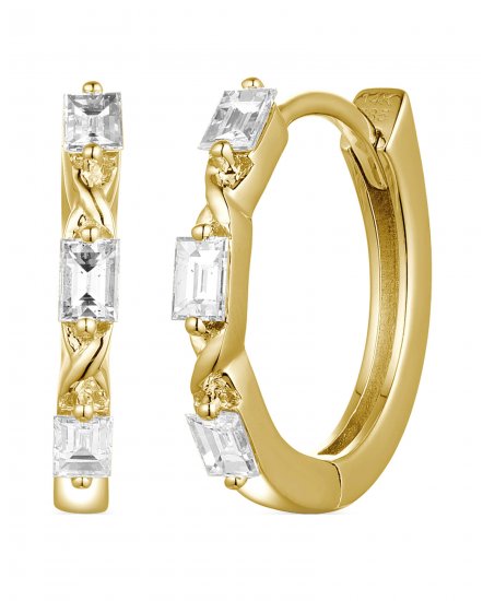 THREE STONE BAGUETTE DIAMOND HUGGIES (TE2004)