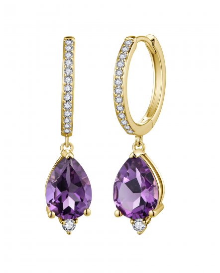 PEAR AMETHYST DIAMOND DANGLING (TE2014)