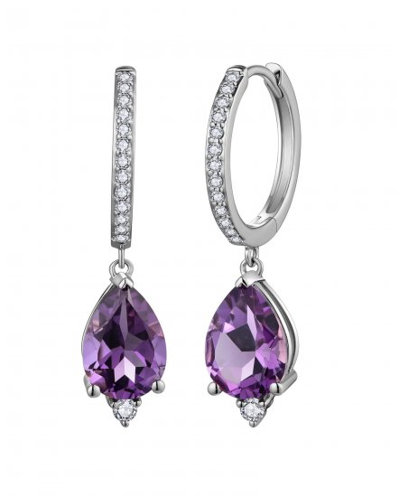 PEAR AMETHYST DIAMOND DANGLING (TE2014)
