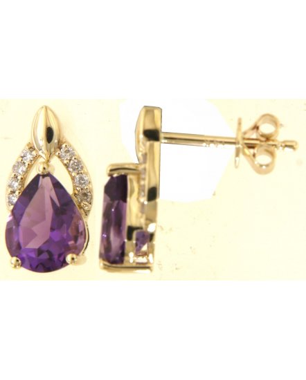 PEAR AMETHYST DIAMOND STUDS (TE2016)