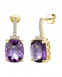 CUSHION AMETHYST DIAMOND DANGLING (TE2020)
