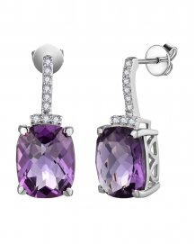 CUSHION AMETHYST DIAMOND DANGLING (TE2020)