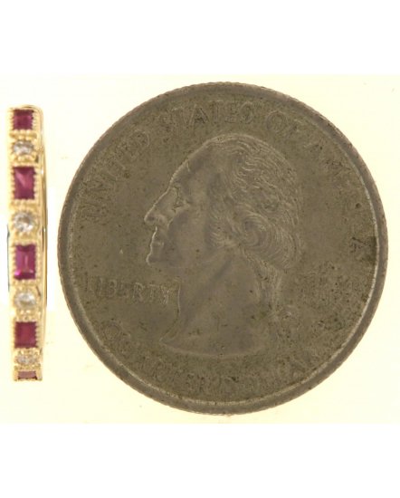 BAGUETTE RUBY DIAMOND HOOPS (TE2025)