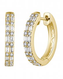 BAGUETTE DIAMOND HOOPS (TE2031)