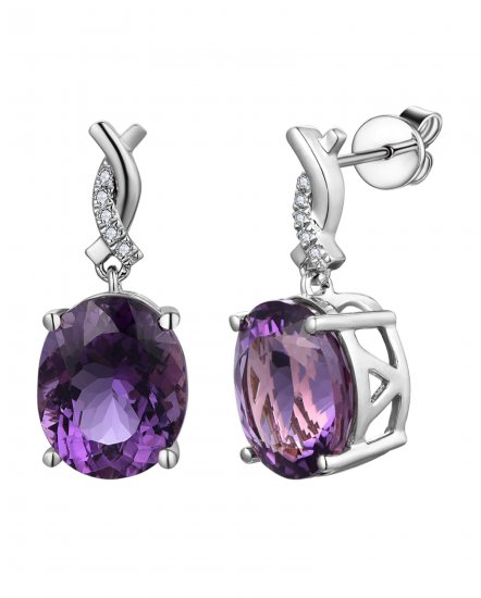 OVAL AMETHYST DIAMOND DANGLING (TE2034)