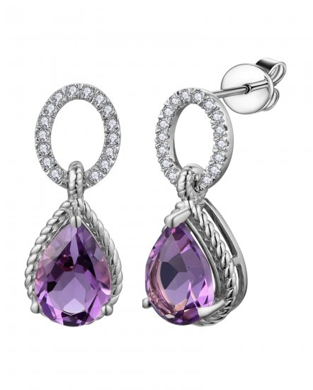 PEAR AMETHYST DIAMOND DANGLING (TE2039)