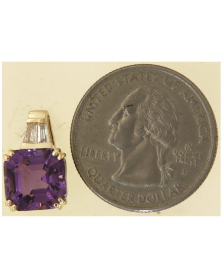 EMERALD CUT AMETHYST DIAMOND STUDS (TE2046)