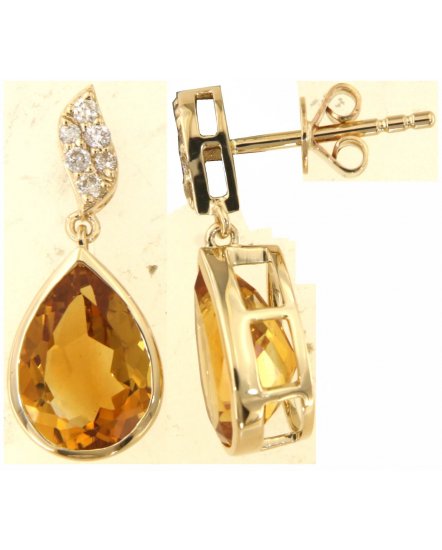 PEAR CITRINE DIAMOND DANGLING (TE2058)