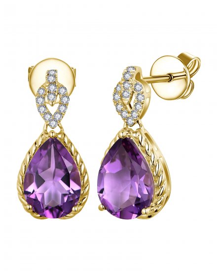 PEAR AMETHYST DIAMOND DANGLING (TE2059)