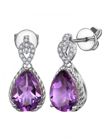 PEAR AMETHYST DIAMOND DANGLING (TE2059)