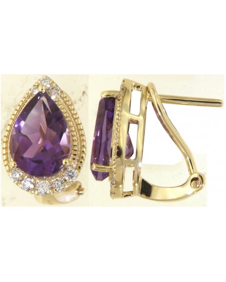 PEAR AMETHYST DIAMOND OMEGA BACK (TE2061)