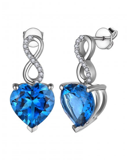 HEART SHAPE LONDON BLUE TOPAZ DIAMOND DANGLING (TE2064)