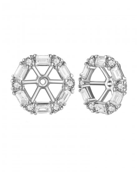 HEXAGON STYLE DIAMOND EAR JACKETS (TE2067)