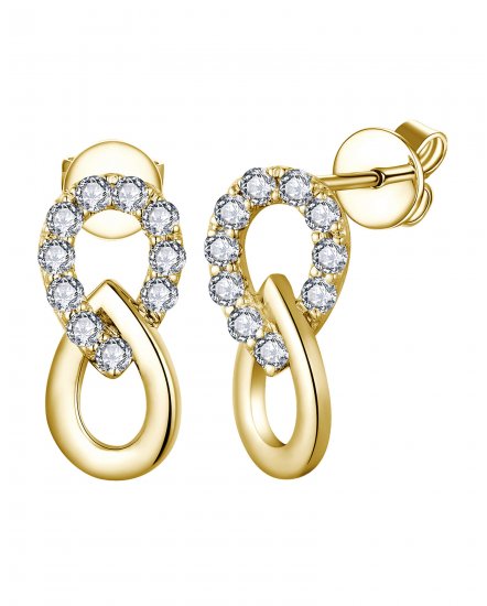 PEAR STYLE INTER LINKED DIAMOND STUDS (TE2068)