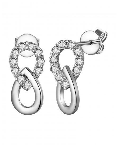 PEAR STYLE INTER LINKED DIAMOND STUDS (TE2068)