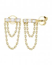 CHAIN STYLE BAGUETTE DIAMOND DANGLING (TE2078)