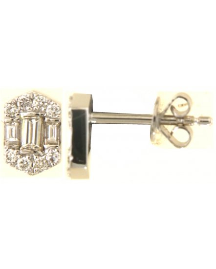 HEXAGON STYLE BAGUETTE DIAMOND STUDS (TE2090)