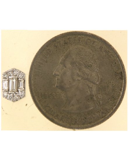 HEXAGON STYLE BAGUETTE DIAMOND STUDS (TE2090)