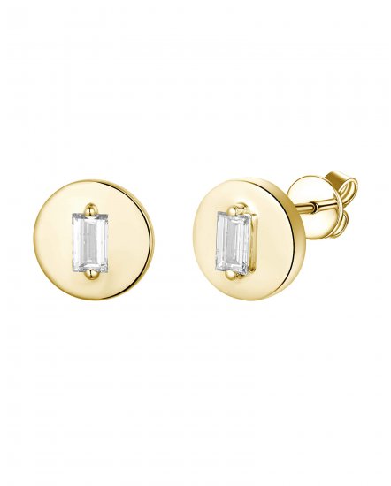 SOLITAIRE BAGUETTE DIAMOND STUDS (TE2091)