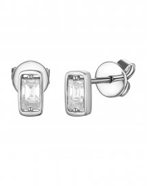 SOLITAIRE BAGUETTE DIAMOND STUDS (TE2093)