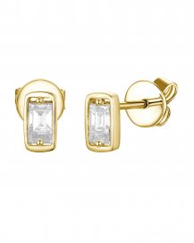 SOLITAIRE BAGUETTE DIAMOND STUDS (TE2093)