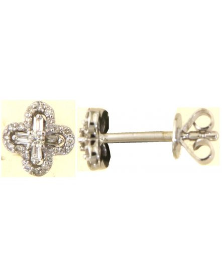 CLOVER STYLE BAGUETTE DIAMOND STUDS (TE2096)