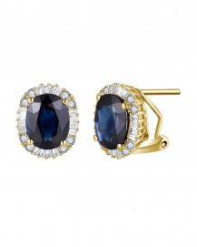 OVAL SAPPHIRE DIAMOND OMEGA BACK (TE2099)