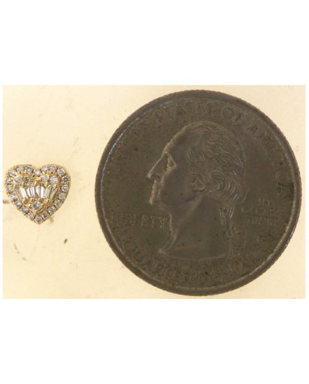 HEART SHAPE BAGUETTE DIAMOND STUDS (TE2115)