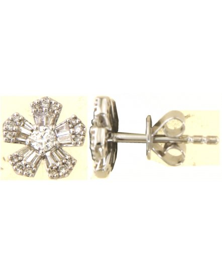 FLORAL STYLE BAGUETTE DIAMOND STUDS (TE2132)