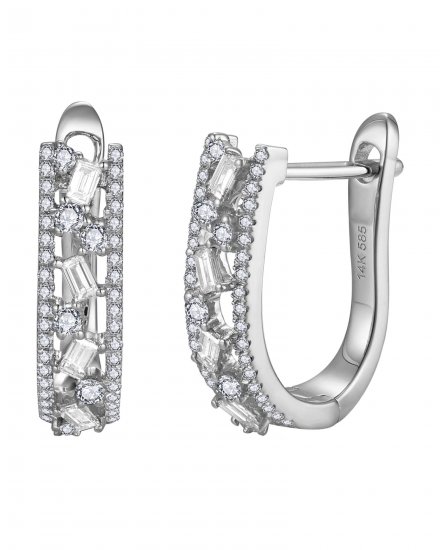 BAGUETTE DIAMOND HOOPS (TE2146)