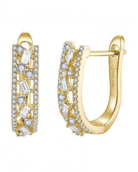 BAGUETTE DIAMOND HOOPS (TE2146)