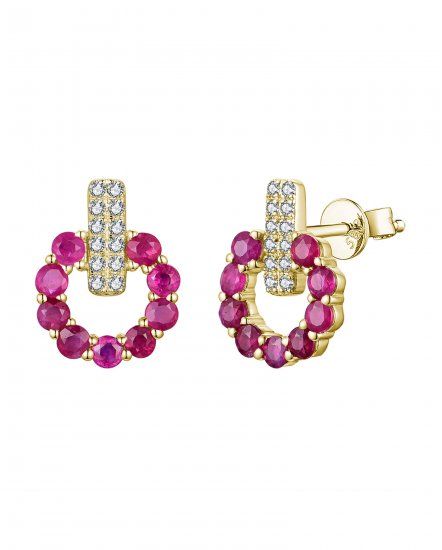 RUBY DIAMOND STUDS (TE2161)