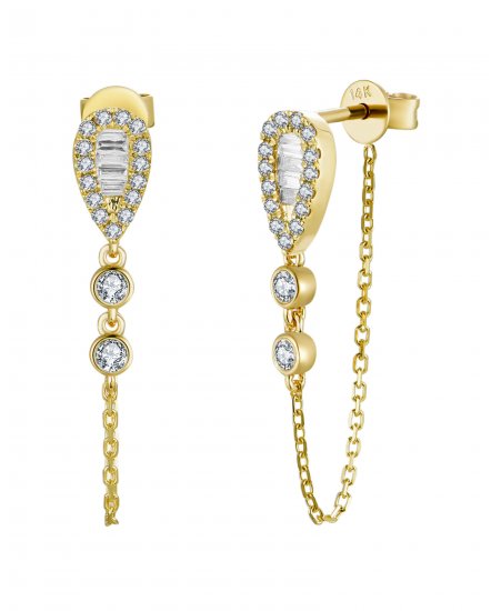 CHAIN STYLE BAGUETTE DIAMOND DANGLING (TE2186)