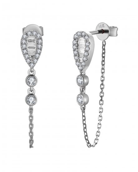 CHAIN STYLE BAGUETTE DIAMOND DANGLING (TE2186)