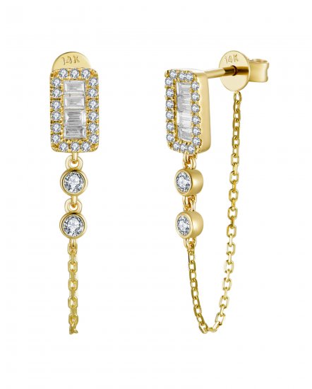 CHAIN STYLE BAGUETTE DIAMOND DANGLING (TE2187)